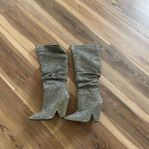 Sparkly slouchy boots